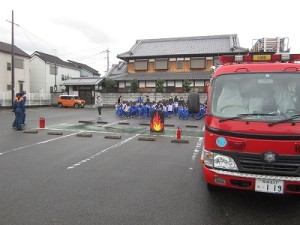 消防車が来てくれました！