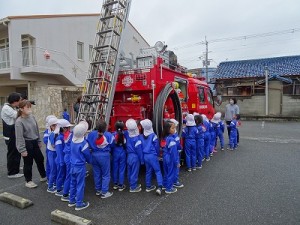 消防車が来てくれました！