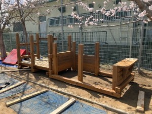 木製遊具・ベンチのリフレッシュ工事をしました✨